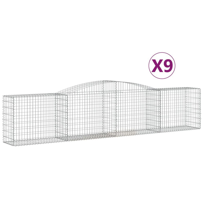 Coșuri gabion arcuite 9 buc, 400x50x80/100 cm, fier galvanizat - WALTI WALTI