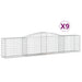 Coșuri gabion arcuite 9 buc, 400x50x80/100 cm, fier galvanizat - WALTI WALTI