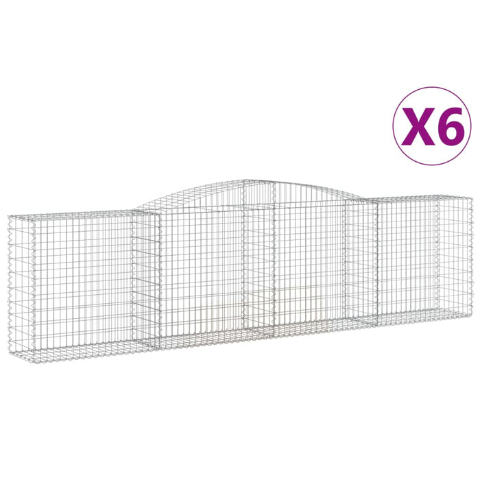 Coșuri gabion arcuite 6 buc, 400x50x100/120 cm fier galvanizat - WALTI WALTI