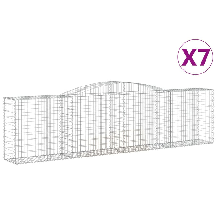 Coșuri gabion arcuite 7 buc, 400x50x100/120 cm fier galvanizat - WALTI WALTI