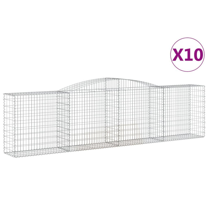 Coșuri gabion arcuite 10 buc, 400x50x100/120 cm fier galvanizat - WALTI WALTI
