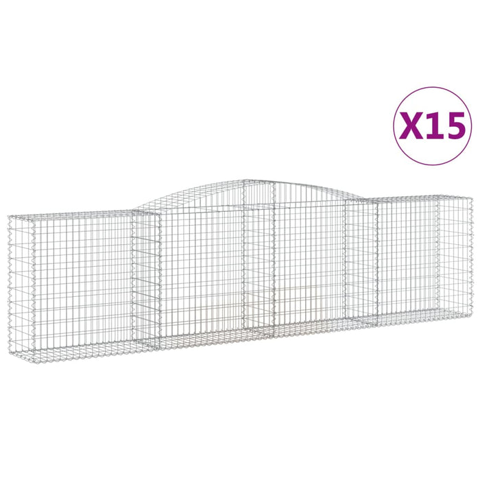 Coșuri gabion arcuite 15 buc, 400x50x100/120 cm fier galvanizat - WALTI WALTI
