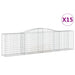 Coșuri gabion arcuite 15 buc, 400x50x100/120 cm fier galvanizat - WALTI WALTI