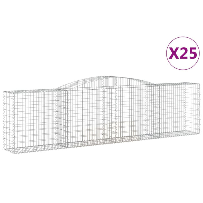 Coșuri gabion arcuite 25 buc, 400x50x100/120 cm fier galvanizat - WALTI WALTI