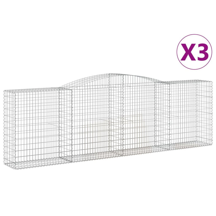 Coșuri gabion arcuite 3 buc, 400x50x120/140 cm, fier galvanizat - WALTI WALTI