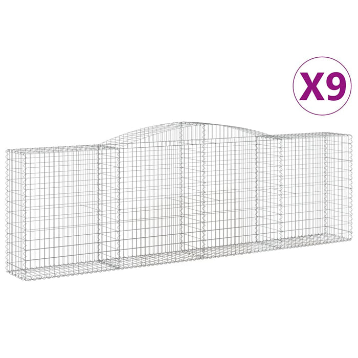 Coșuri gabion arcuite 9 buc, 400x50x120/140 cm, fier galvanizat - WALTI WALTI