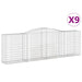 Coșuri gabion arcuite 9 buc, 400x50x120/140 cm, fier galvanizat - WALTI WALTI