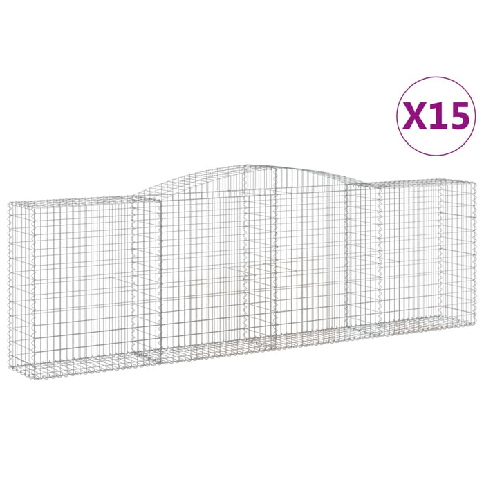 Coșuri gabion arcuite 15 buc, 400x50x120/140cm, fier galvanizat - WALTI WALTI