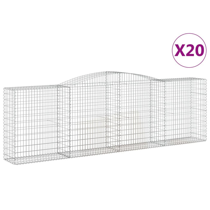 Coșuri gabion arcuite 20 buc, 400x50x120/140cm, fier galvanizat - WALTI WALTI