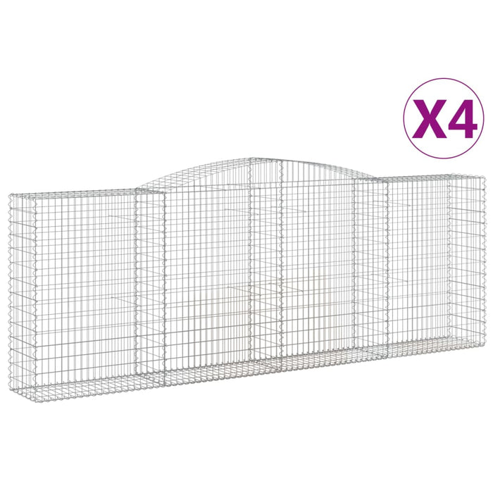 Coșuri gabion arcuite 4 buc, 400x50x140/160 cm, fier galvanizat - WALTI WALTI