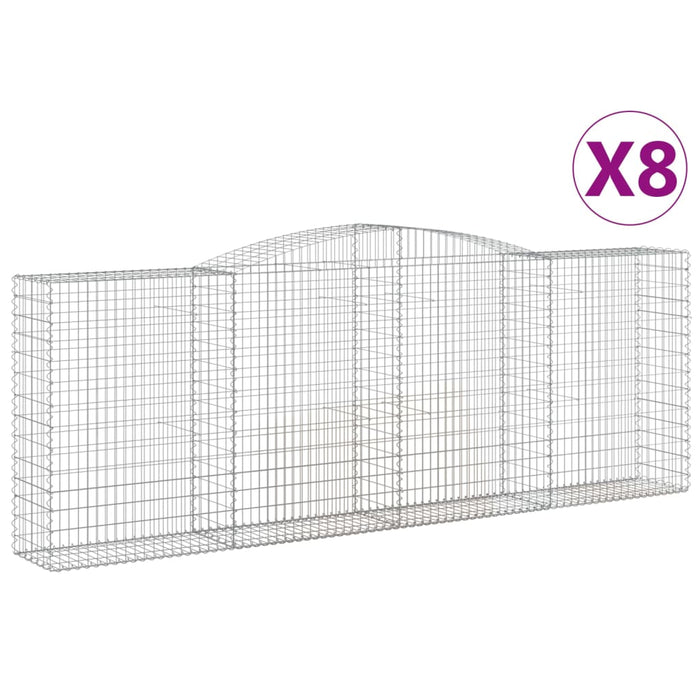 Coșuri gabion arcuite 8 buc, 400x50x140/160 cm, fier galvanizat - WALTI WALTI