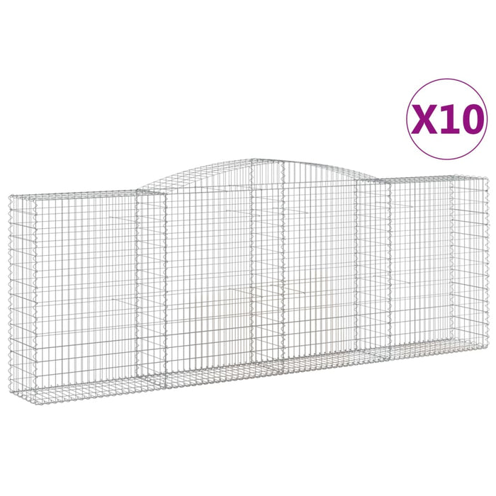 Coșuri gabion arcuite 10 buc, 400x50x140/160cm, fier galvanizat - WALTI WALTI