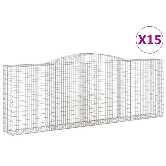 Coșuri gabion arcuite 15 buc, 400x50x140/160cm, fier galvanizat - WALTI WALTI