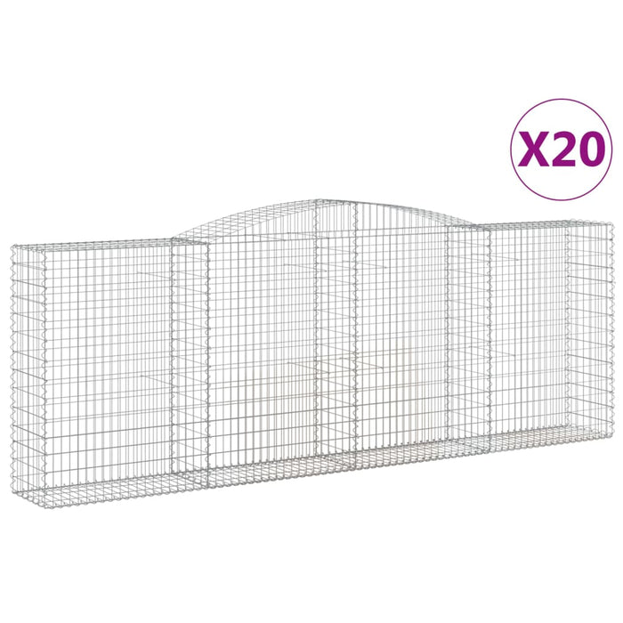 Coșuri gabion arcuite 20 buc, 400x50x140/160cm, fier galvanizat - WALTI WALTI