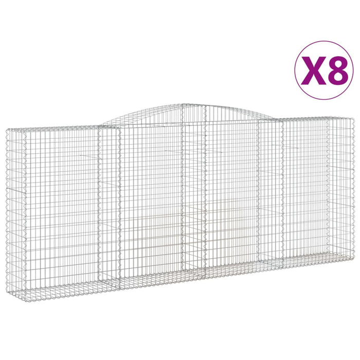 Coșuri gabion arcuite 8 buc. 400x50x160/180 cm, fier galvanizat - WALTI WALTI