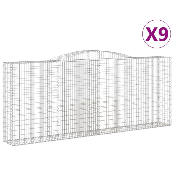 Coșuri gabion arcuite 9 buc. 400x50x160/180 cm, fier galvanizat - WALTI WALTI