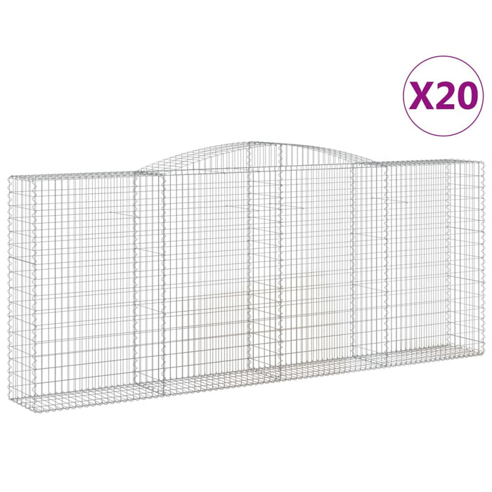 Coșuri gabion arcuite, 20 buc, 400x50x160/180cm fier galvanizat - WALTI WALTI