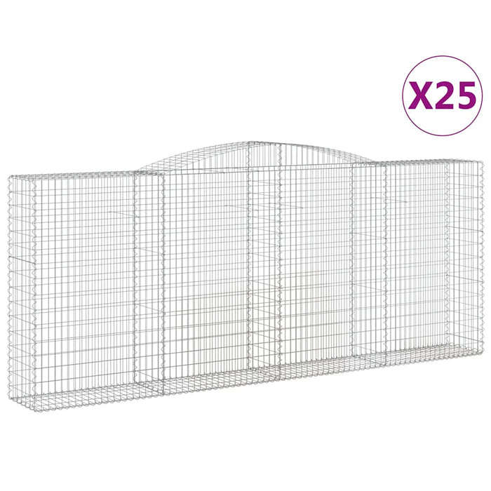 Coș gabion arcuit, 25 buc, 400x50x160/180 cm, fier galvanizat WALTI