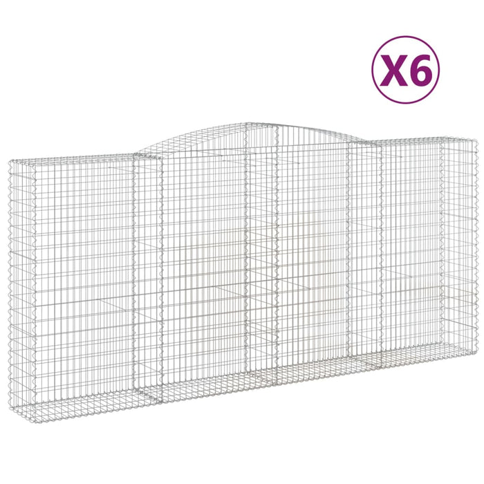 Coșuri gabion arcuite 6 buc, 400x50x180/200 cm, fier galvanizat WALTI
