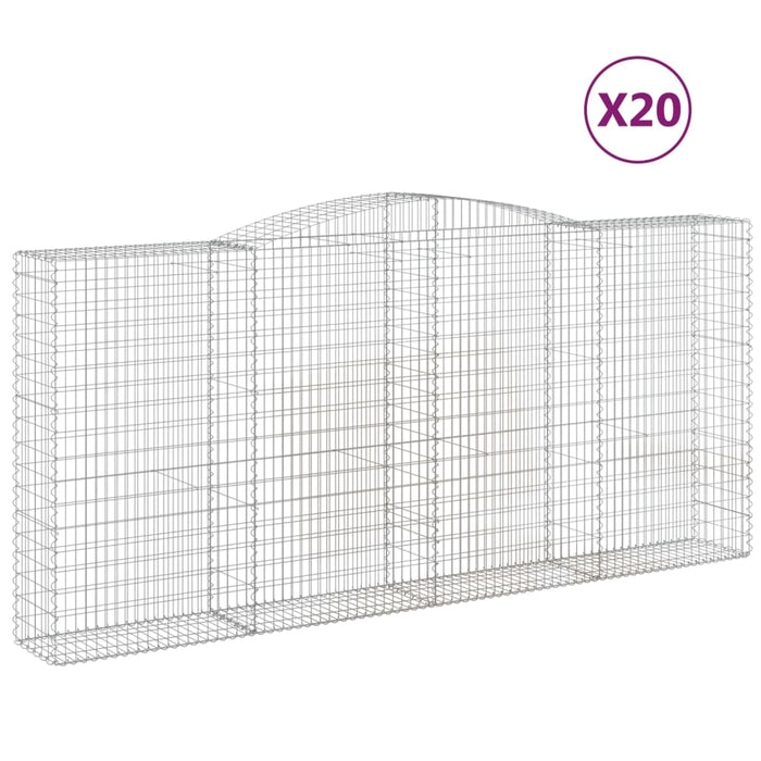 Coșuri gabion arcuite 20 buc, 400x50x180/200cm, fier galvanizat WALTI