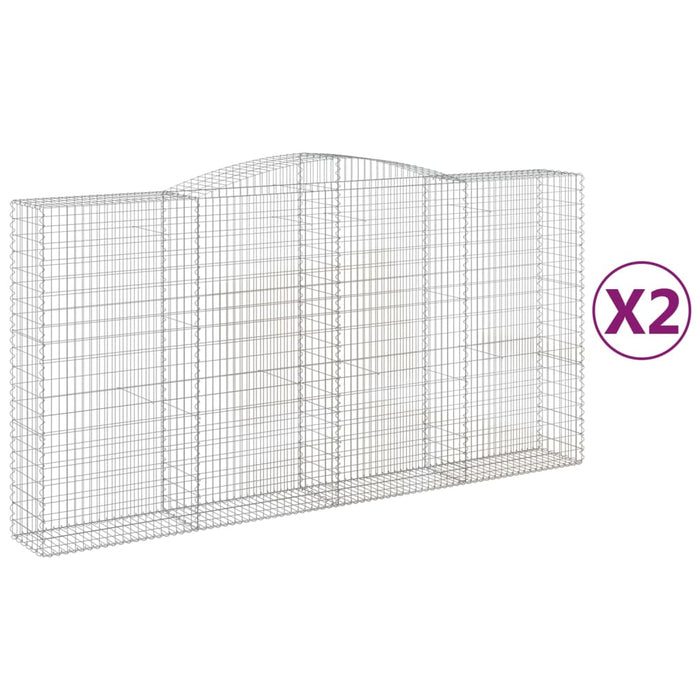 Coșuri gabion arcuite, 2 buc 400x50x200/220 cm, fier galvanizat - WALTI WALTI