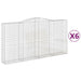 Coșuri gabion arcuite, 6 buc 400x50x200/220 cm, fier galvanizat - WALTI WALTI