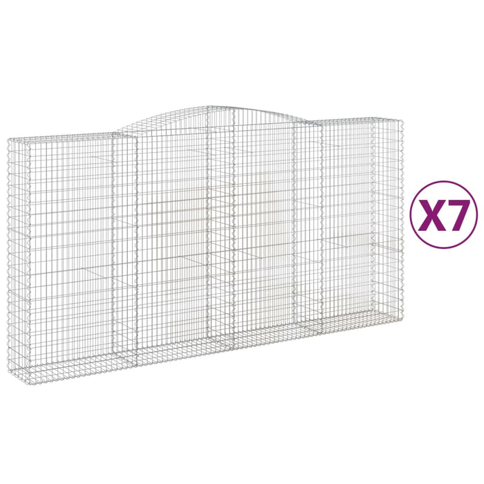 Coșuri gabion arcuite, 7 buc 400x50x200/220 cm, fier galvanizat - WALTI WALTI