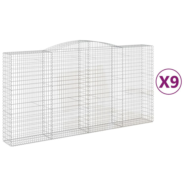 Coșuri gabion arcuite, 9 buc 400x50x200/220 cm, fier galvanizat - WALTI WALTI