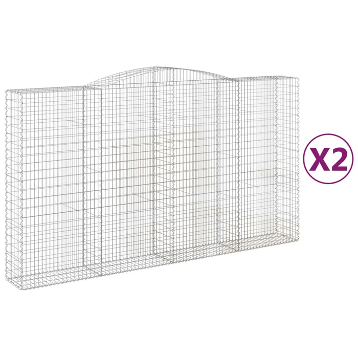 Coșuri gabion arcuite, 2 buc, 400x50x220/240cm, fier galvanizat - WALTI WALTI