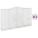 Coșuri gabion arcuite, 3 buc, 400x50x220/240cm, fier galvanizat - WALTI WALTI