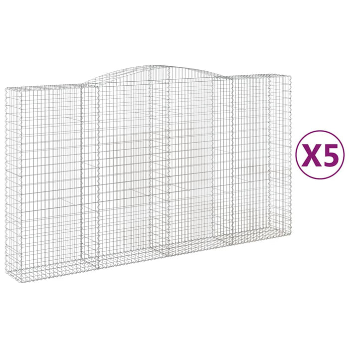 Coșuri gabion arcuite, 5 buc, 400x50x220/240cm, fier galvanizat - WALTI WALTI