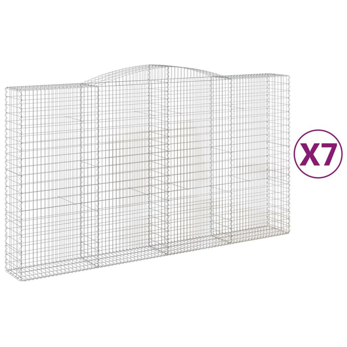 Coșuri gabion arcuite, 7 buc, 400x50x220/240cm, fier galvanizat - WALTI WALTI