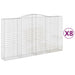 Coșuri gabion arcuite, 8 buc, 400x50x220/240cm, fier galvanizat - WALTI WALTI