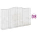 Coșuri gabion arcuite, 9 buc, 400x50x220/240cm, fier galvanizat - WALTI WALTI