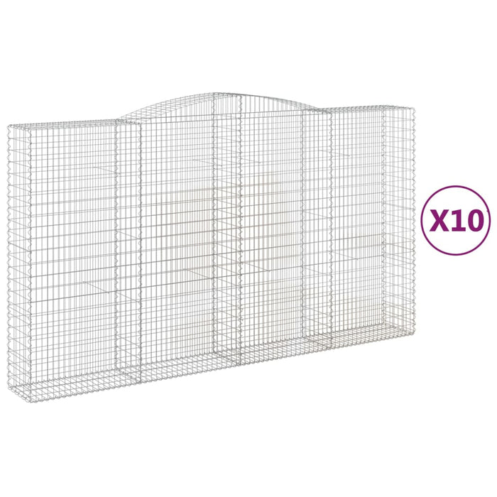 Coșuri gabion arcuite, 10 buc 400x50x220/240cm, fier galvanizat - WALTI WALTI