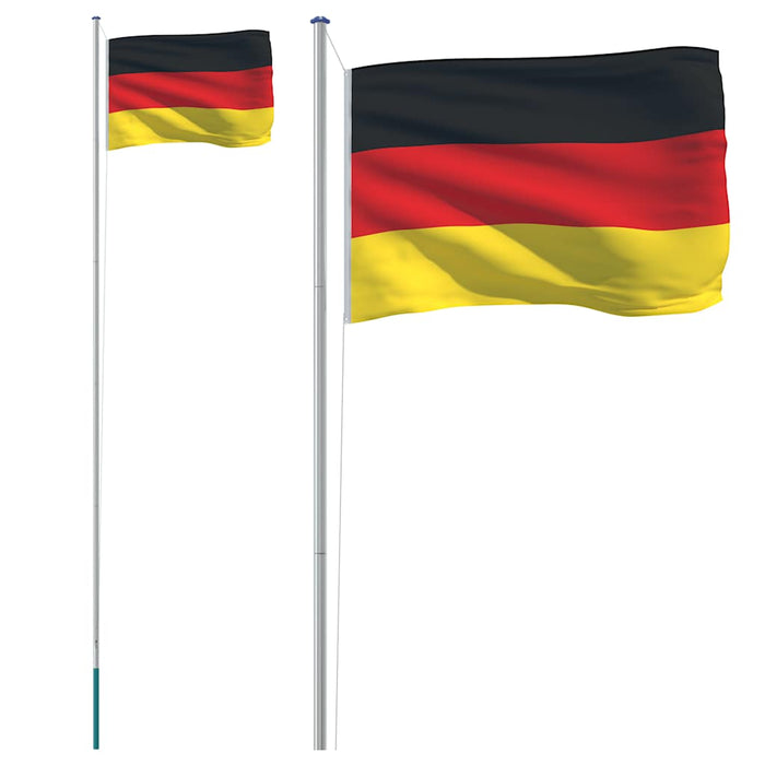 Steag Germania și stâlp din aluminiu, 6,08 m WALTI