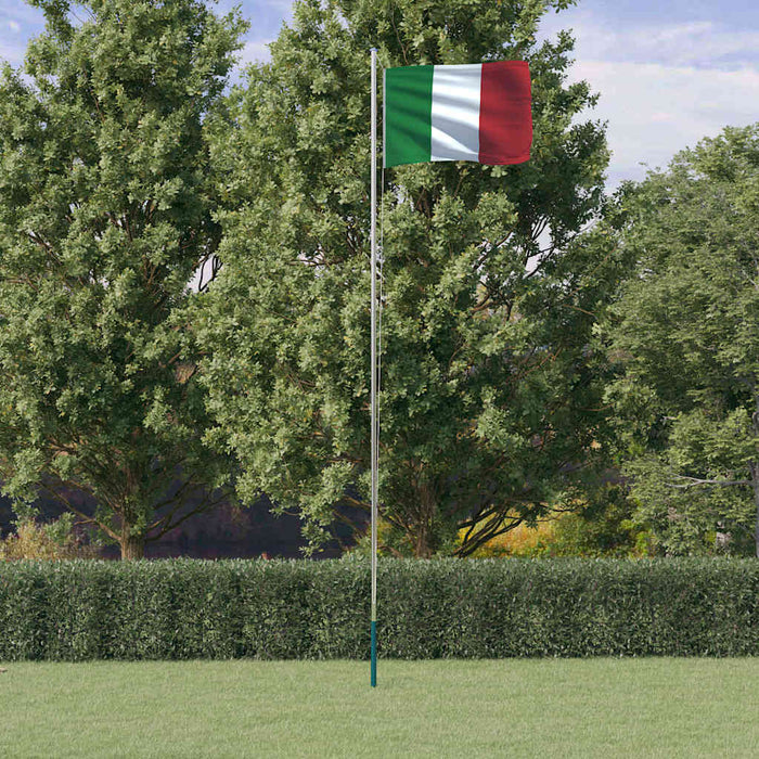 Steag Italia și stâlp din aluminiu, 6,08 m WALTI