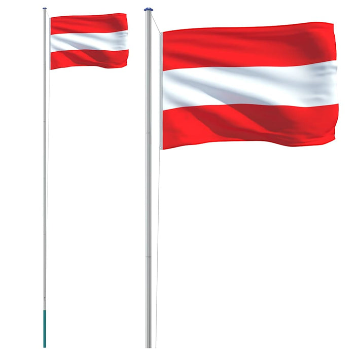 Steag Austria și stâlp din aluminiu, 6,08 m WALTI