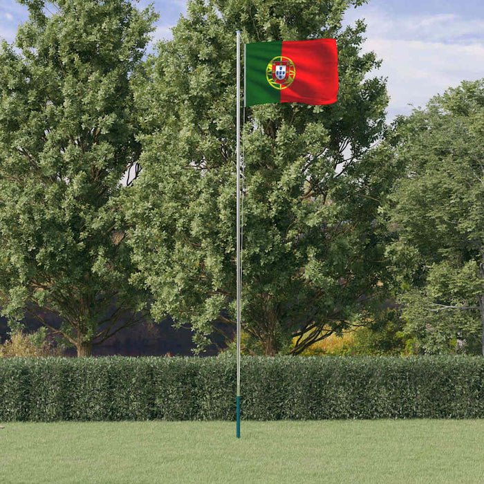Steag Portugalia și stâlp din aluminiu, 6,08 m WALTI