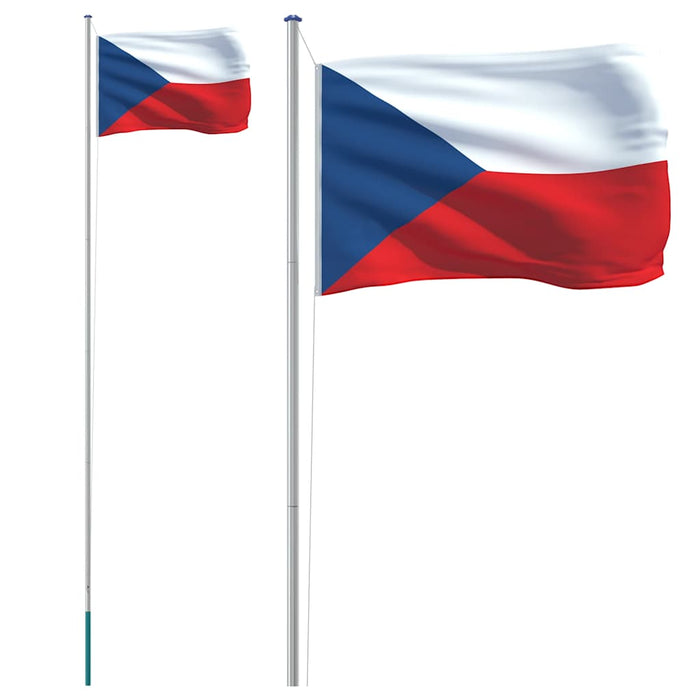 Steag Cehia și stâlp din aluminiu, 6,08 m WALTI