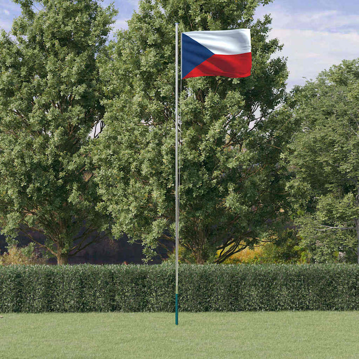 Steag Cehia și stâlp din aluminiu, 6,08 m WALTI
