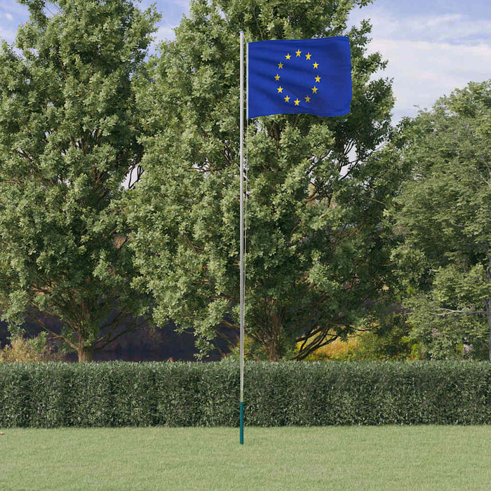 Steag Europei și stâlp din aluminiu, 6,08 m WALTI