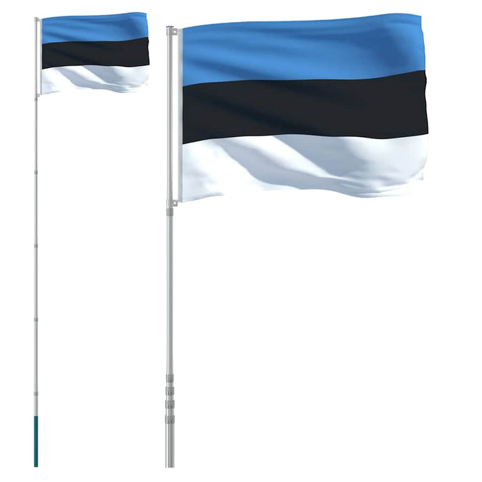 Steag Estonia și stâlp din aluminiu, 5,5 m WALTI
