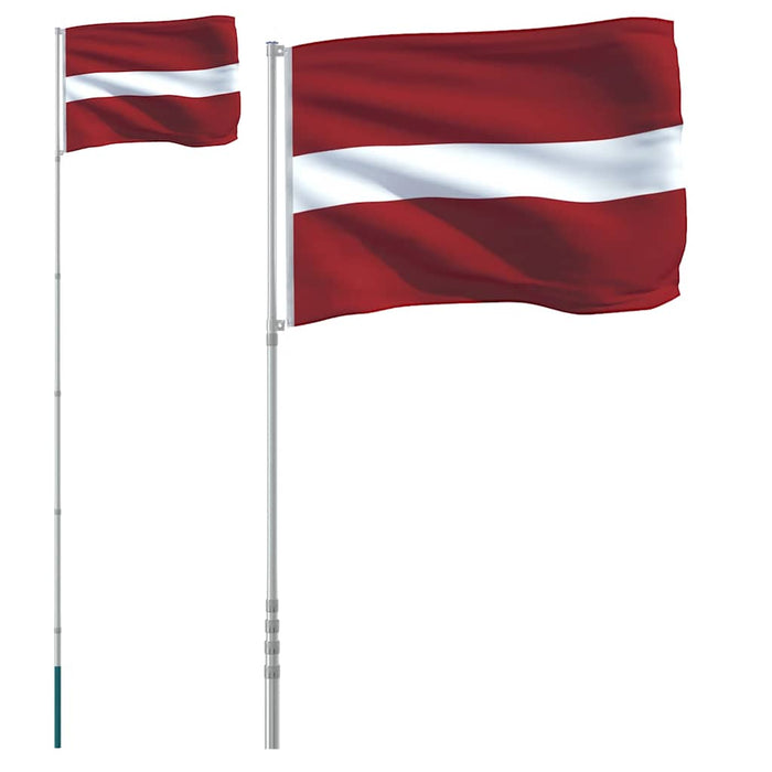 Steag Latvia și stâlp din aluminiu, 5,5 m WALTI