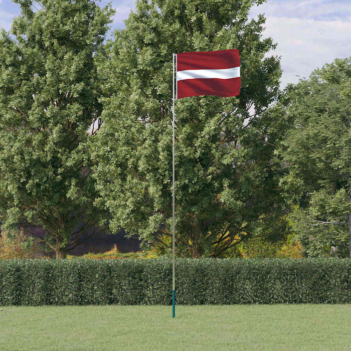 Steag Latvia și stâlp din aluminiu, 5,5 m WALTI