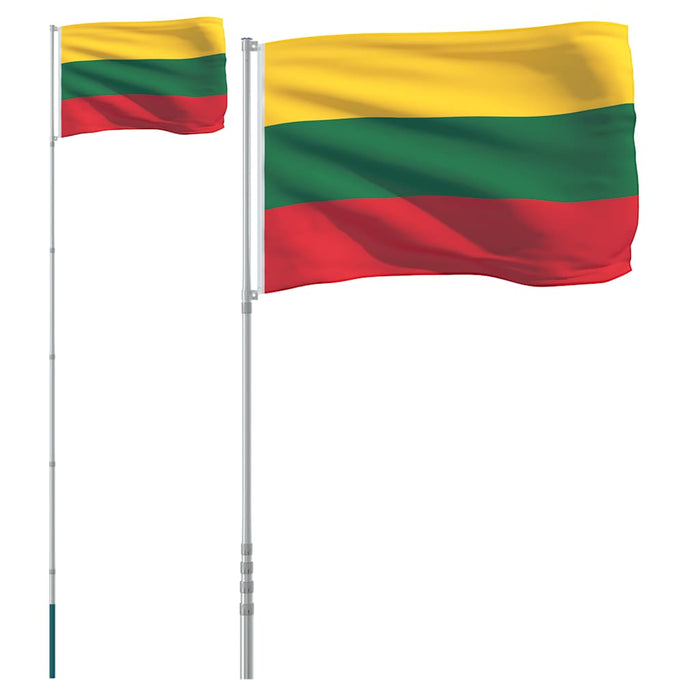 Steag Lituania și stâlp din aluminiu, 5,5 m WALTI