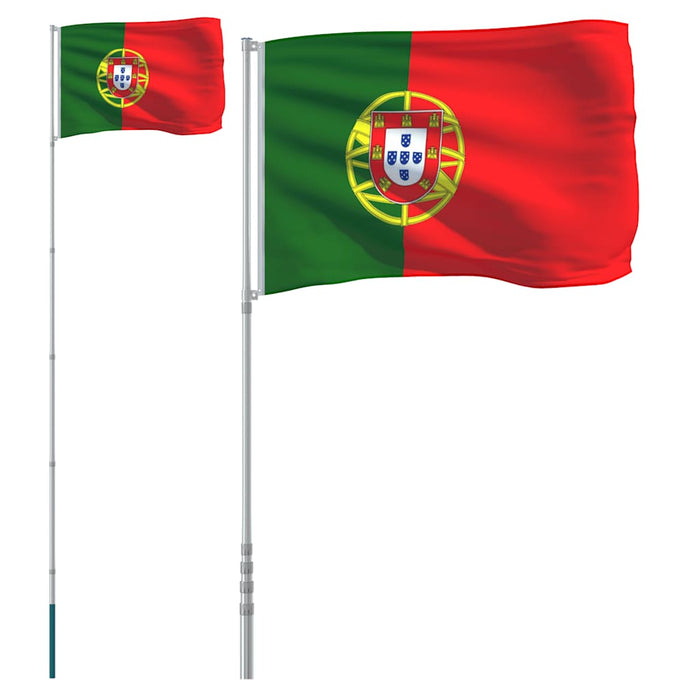 Steag Portugalia și stâlp din aluminiu, 5,5 m WALTI