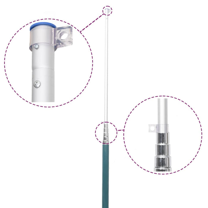 Steag Spania și stâlp din aluminiu, 5,55 m - WALTI WALTI