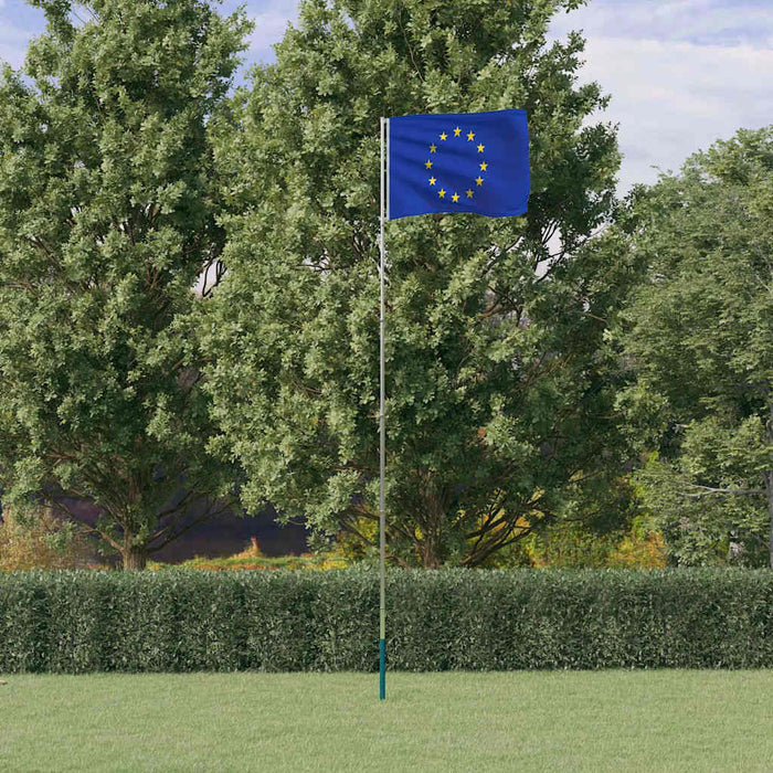 Steag Europa și stâlp din aluminiu, 5,5 m WALTI
