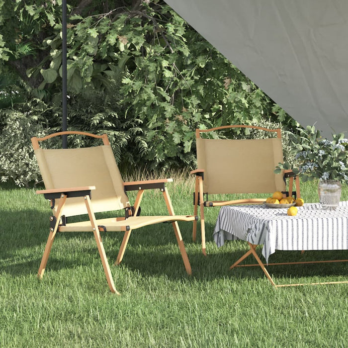 Scaune de camping, 2 buc., bej, 54x43x59 cm, țesătură Oxford WALTI